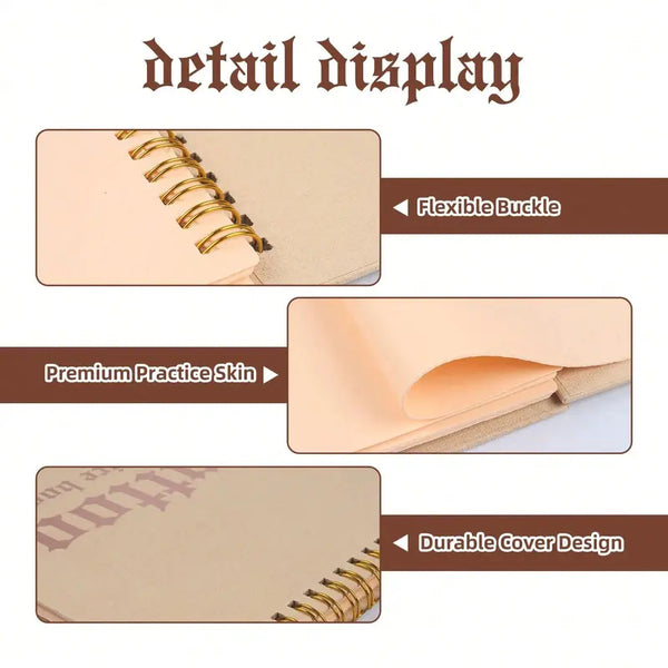 Sakerplus® Spiral Bound Tattoo Practice Skin Book