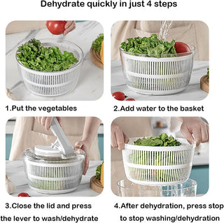 Sakerplus® Effortless Salad Spinner With Colander