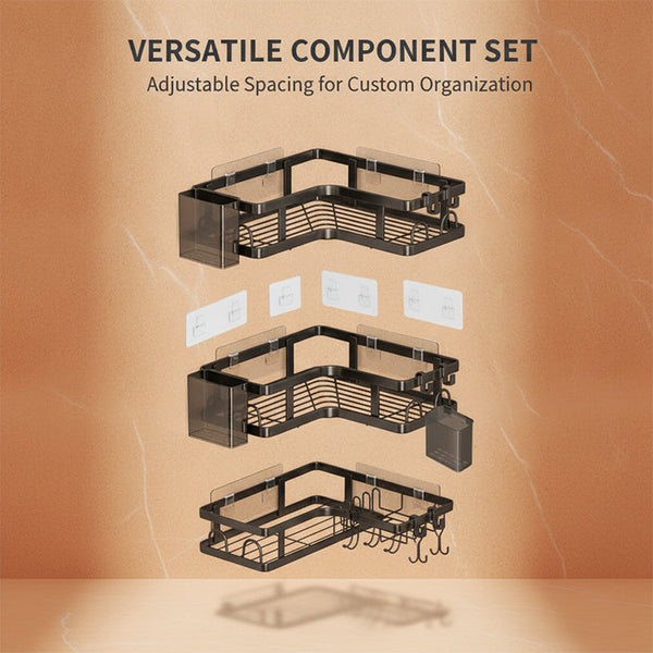 Sakerplus® Drill-Free Bathroom Corner Shelf Set