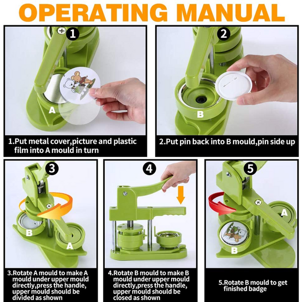 Sakerplus® Button Badge Maker Press Machine