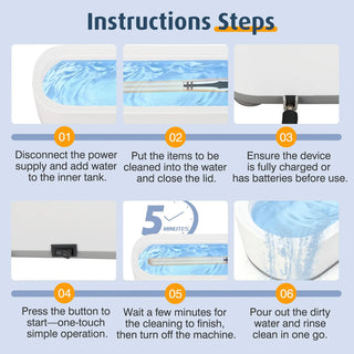 Sakerplus® Portable 48kHz Ultrasonic Jewelry Cleaner