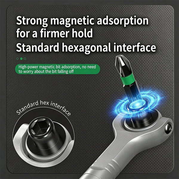 Sakerplus® Universal Multi-Angle Ratchet Screwdriver Set