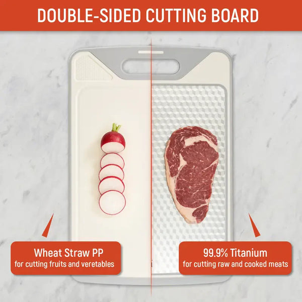 Sakerplus® Double Sided Stainless Steel Cutting Board