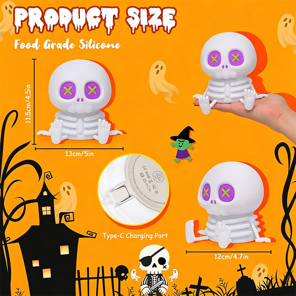 Sakerplus® Cute RGB Halloween Skeleton Night Light