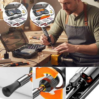 Sakerplus® Mini Electric Rotary Tool Set with LED Light & Digital Display