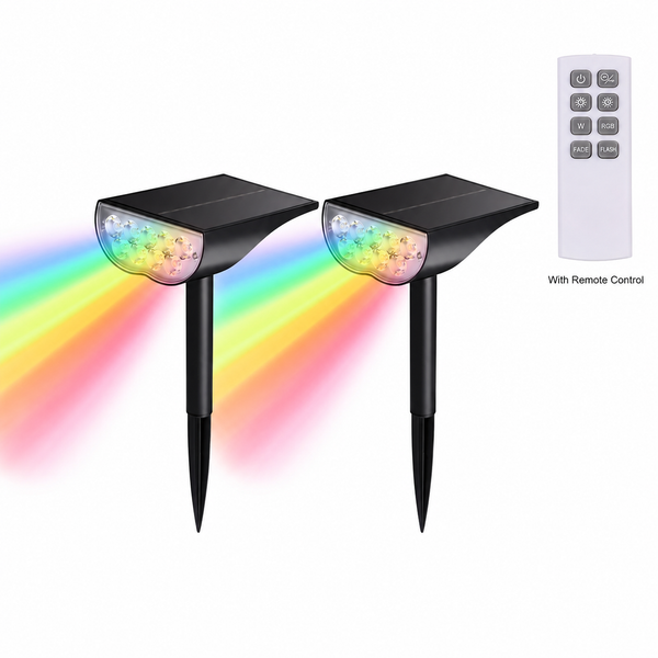 Sakerplus® Waterproof Solar Lights Outdoor RGB Spotlight