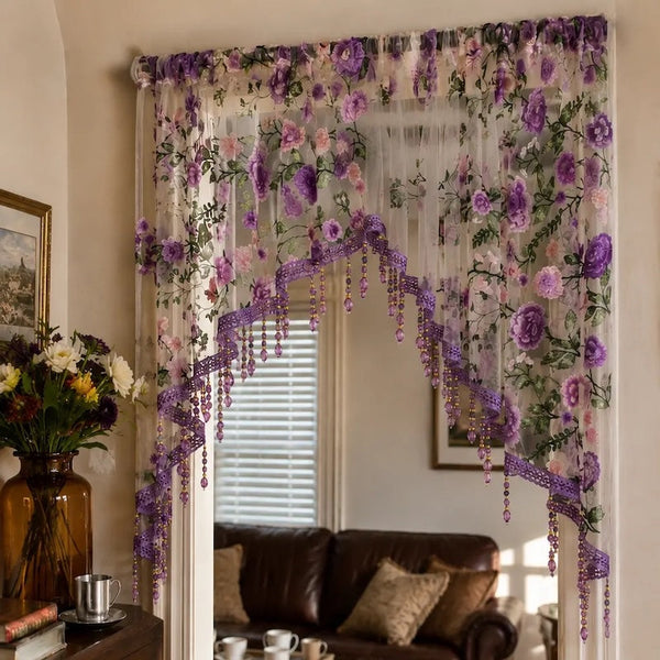Sakerplus® Bedroom Lace Curtain With Adjustable Rod