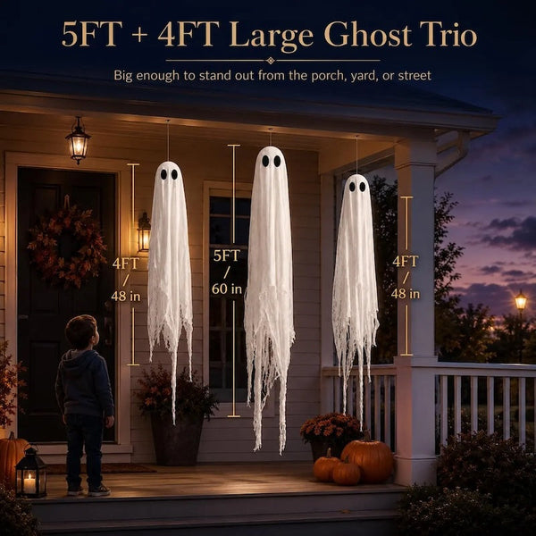 Sakerplus® Oversized Pre-Assembled Hanging Ghost Decorations