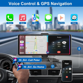 Sakerplus® Wireless Carplay Screen With 4K Dashcam