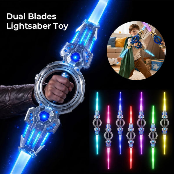 Sakerplus® Retractable Rotating Dual Blade Light Up Sword