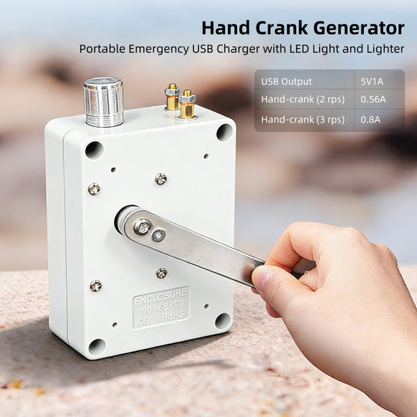 Sakerplus® Hand Crank Flashlight Emergency Charger