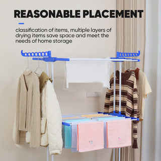 Sakerplus Foldable Stainless Steel Clothes Rack