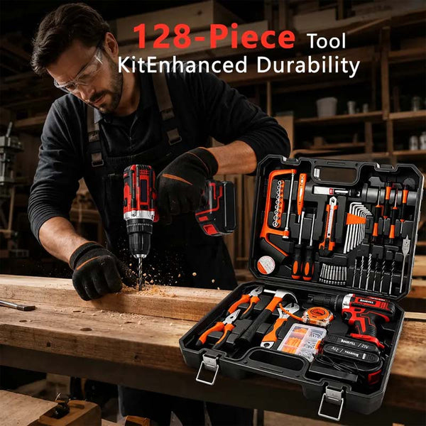 Sakerplus® 128 Piece Cordless Drill Tool Set
