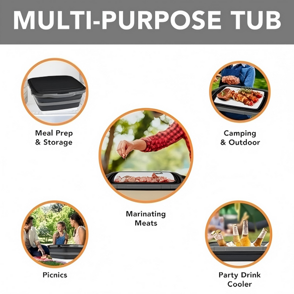 Sakerplus® Collapsible BBQ Prep Tub Set