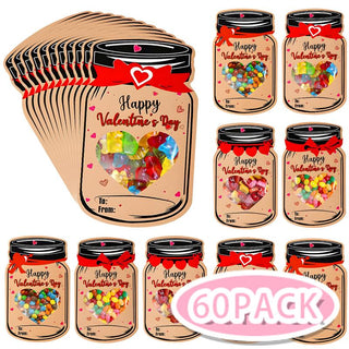 Sakerplus® Valentine Candy Jar Cards Set