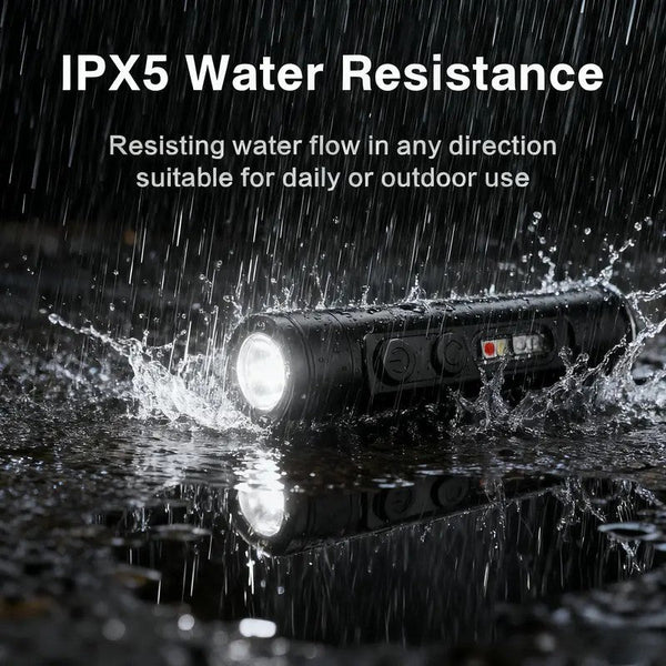 Sakerplus® 5-In-1 Rechargeable Keychain Survival Flashlight