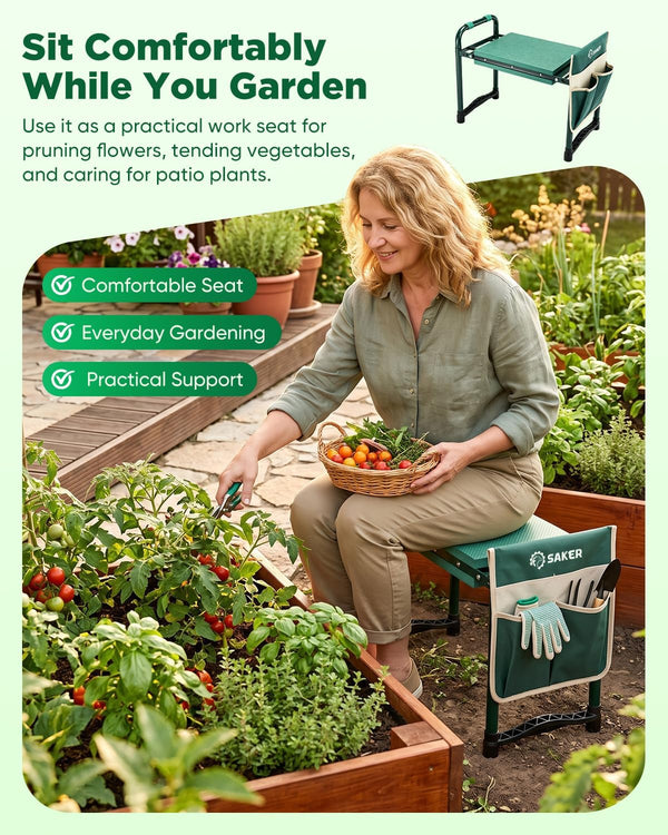 Saker® Foldable Heavy Duty Garden Kneeler