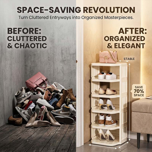 Sakerplus® Vertical Plastic Shoe Rack Organizer
