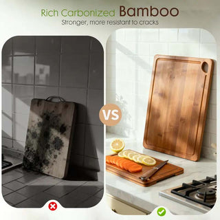 Sakerplus® Bamboo Cutting Board Set With Holder