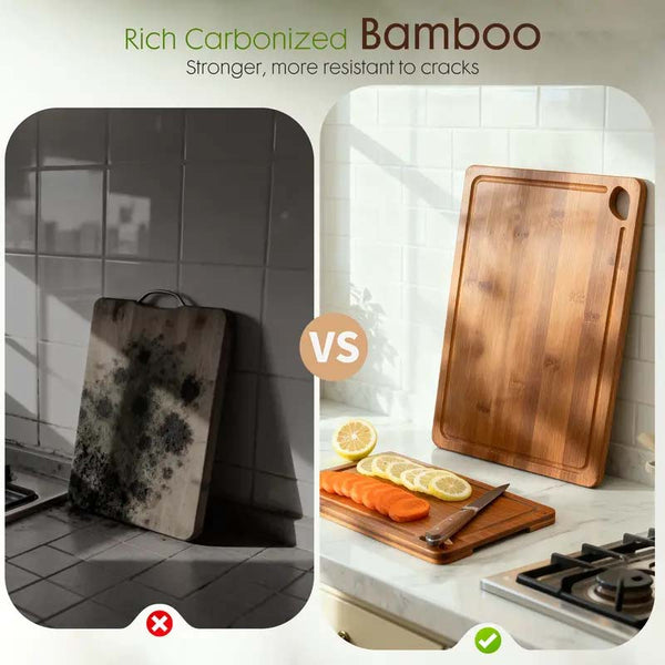 Sakerplus® Bamboo Cutting Board Set With Holder