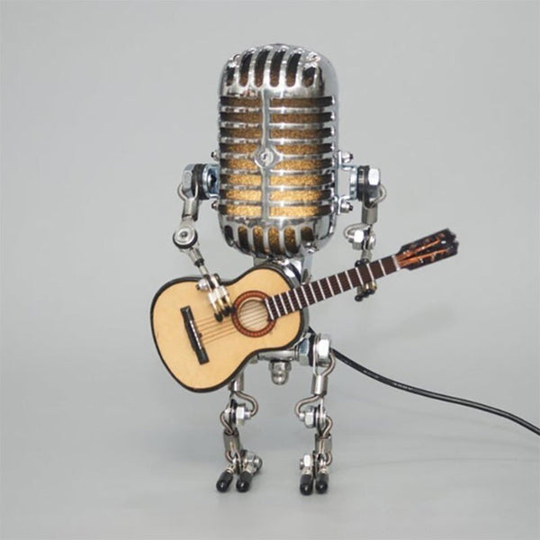 SAKER Vintage Metal Microphone Robot Desk Lamp