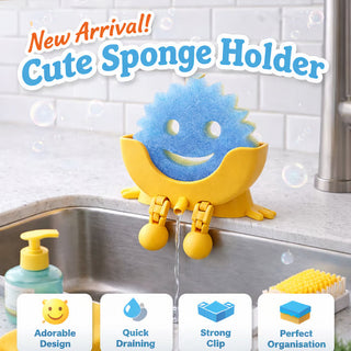 Sakerplus® Cute Smiling Sponge Holder With Drainage