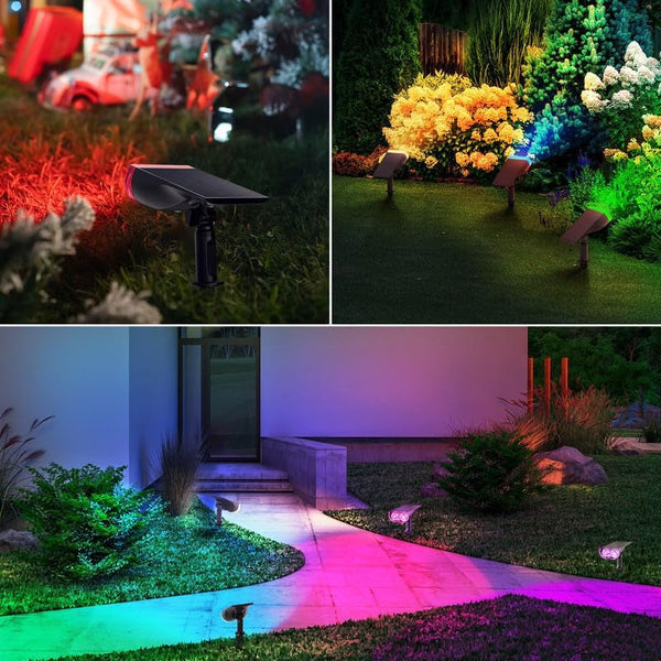 Sakerplus® Waterproof Solar Lights Outdoor RGB Spotlight
