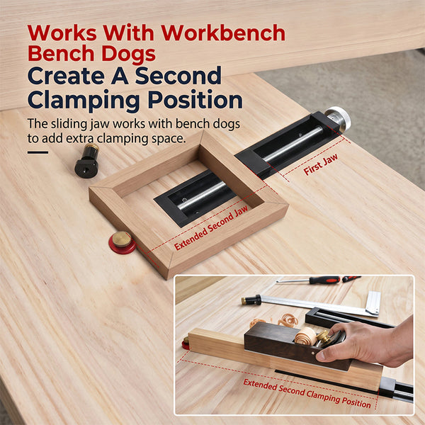 Sakerplus® Adjustable Workbench Tail Vise Clamp