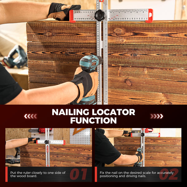 SAKER® 4 in 1 Drilling Positioning Ruler