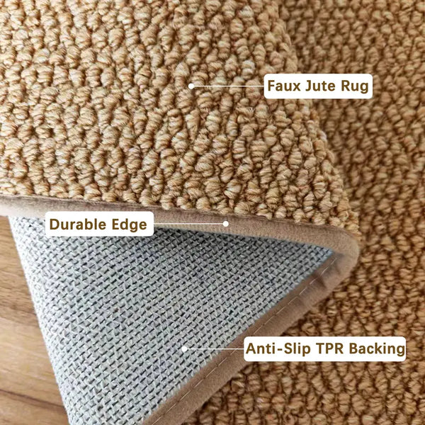 Sakerplus® Wavy Pineapple Circle Sisal Runner Rug