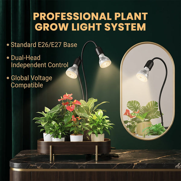 Sakerplus® Dual Head Full Spectrum LED Grow Light