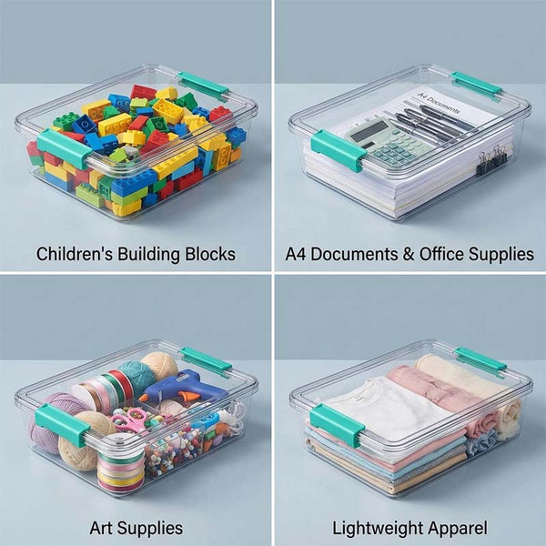 Sakerplus® Transparent Stackable Storage Box with Lid