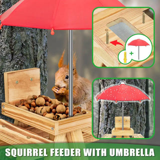 Sakerplus® Outdoor Wooden Squirrel Feeder