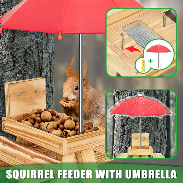 Sakerplus® Outdoor Wooden Squirrel Feeder