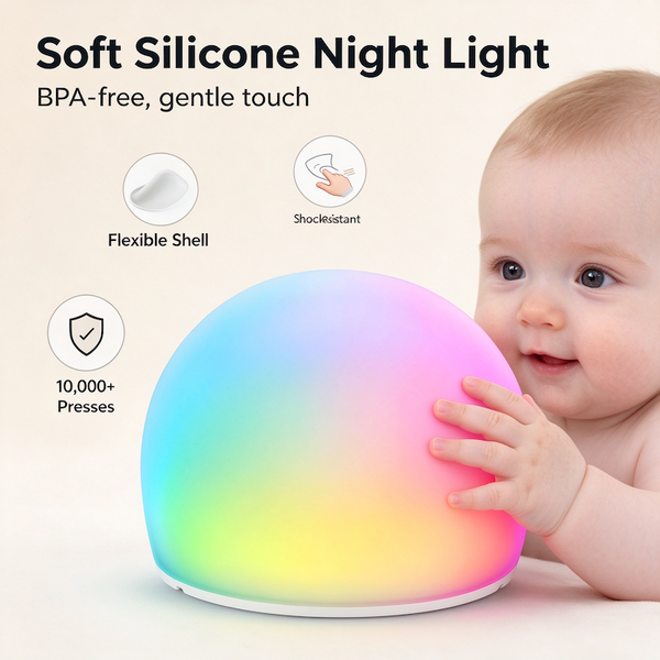 Sakerplus® Squishy Egg Multicolor Tap Night Light