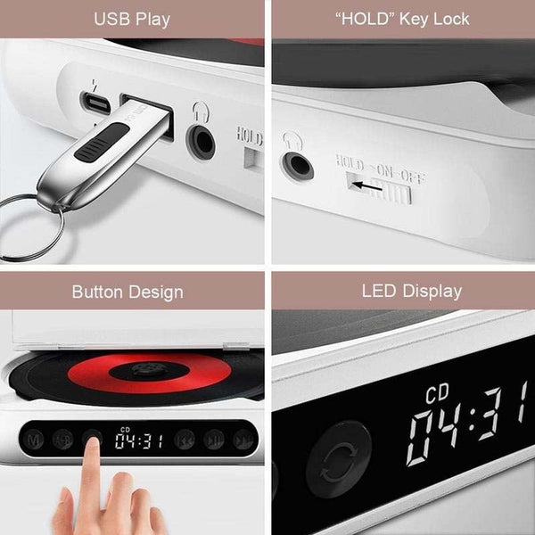 Sakerplus® Portable Bluetooth CD Player