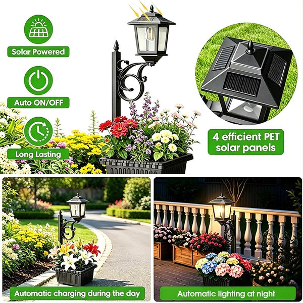 Sakerplus® Solar Lamp Post With Planter Box