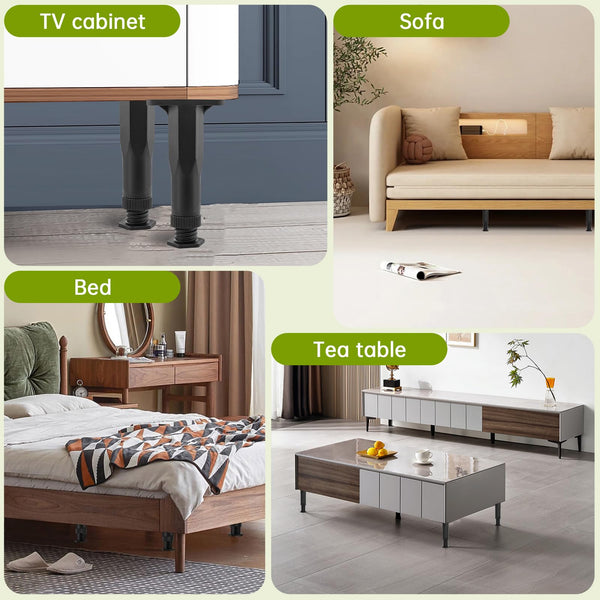 Sakerplus 6 Pcs Adjustable Height Bed Support Legs