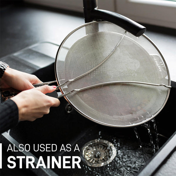 Sakerplus® Stainless Steel Splatter Screen Frying Pan