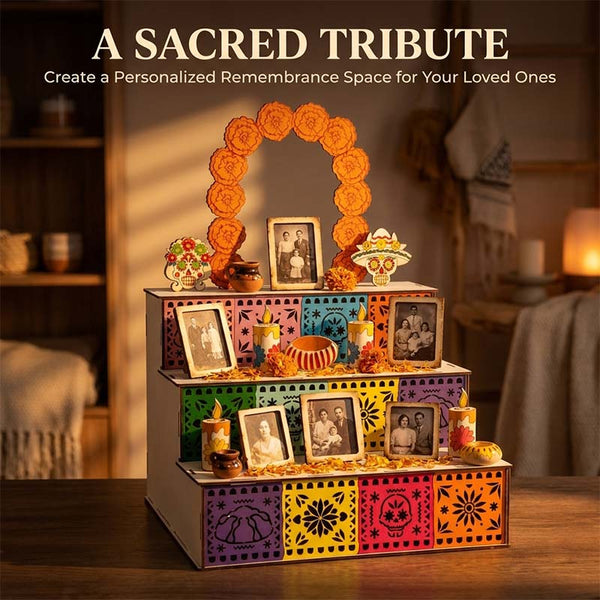 Sakerplus® Wooden Day Of The Dead Altar