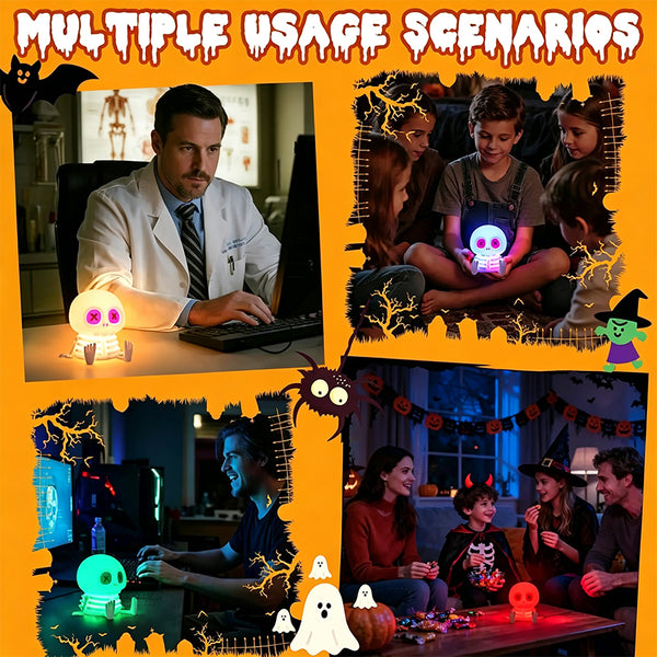 Sakerplus® Cute RGB Halloween Skeleton Night Light