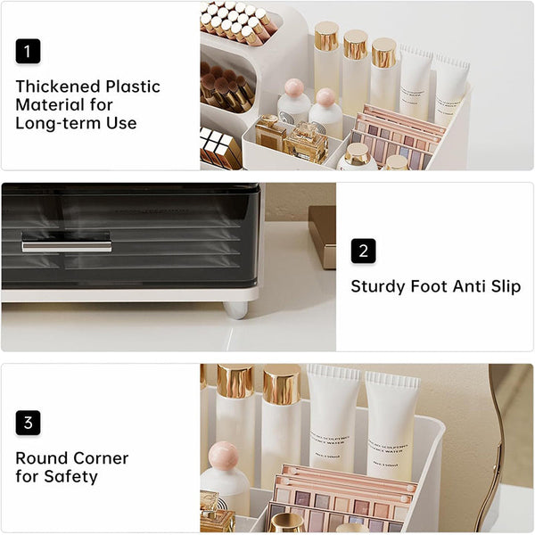 Sakerplus® Elegant Vanity Makeup Storage Organizer Box