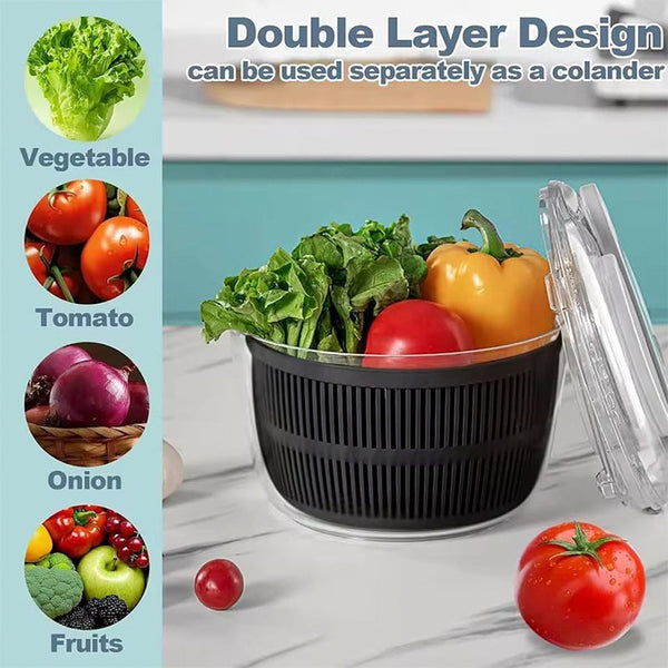 Sakerplus® Effortless Salad Spinner With Colander