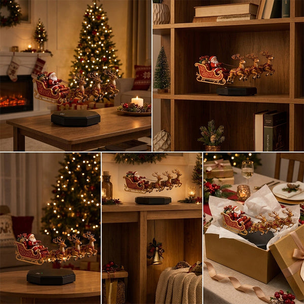 Sakerplus® Magnetic Floating Santa Sleigh Display
