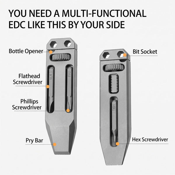 Sakerplus® Titanium Alloy Multifunction Pocket Pry Bar