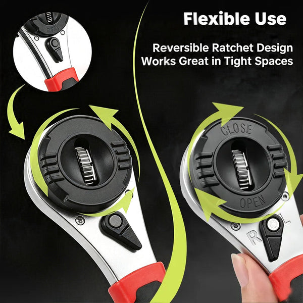 Sakerplus® 6-22mm Adjustable Universal Ratchet Wrench
