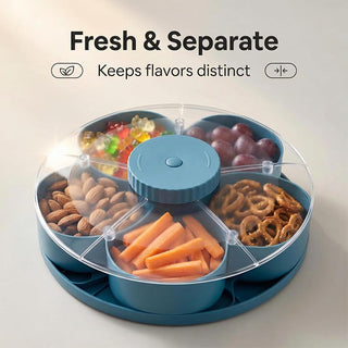 Sakerplus® Rotating Divided Snack Serving Tray