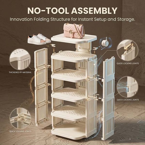 Sakerplus® Vertical Plastic Shoe Rack Organizer