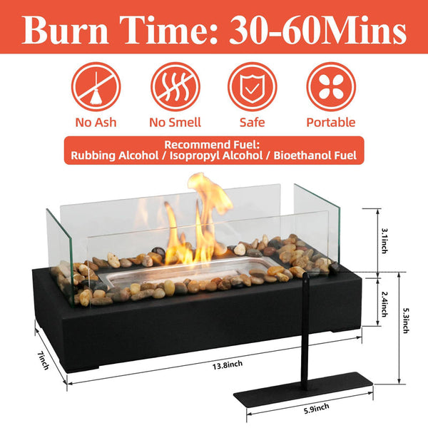 Sakerplus Tabletop Alcohol Fireplace Lamp