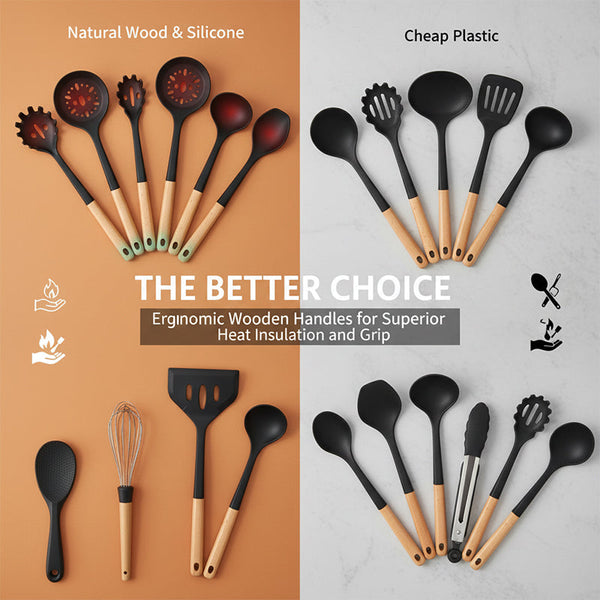 Sakerplus® Silicone Kitchen Utensil Set